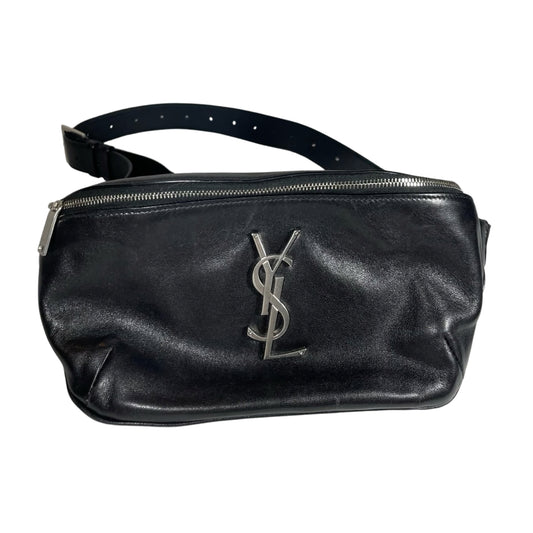 Yves Saint Laurent YSL Crossbody Pouch Fanny Pack Black Leather