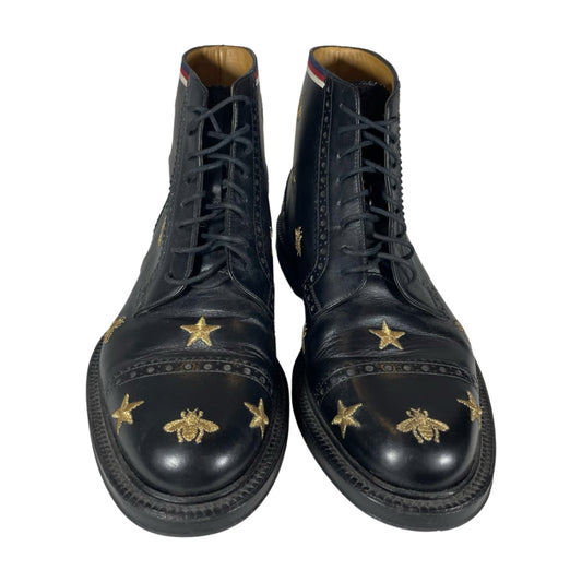 Gucci Leather Bee High Top Dress Shoes Men